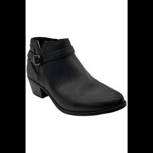 Vionic Black Ankle Booties with Buckle Detail